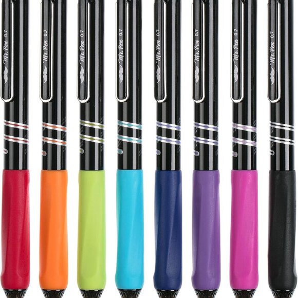 Retractable Gel Pens, 8 Pack, Vibrant Barrels, Fast Dry, Colorful Ink Gel Pens F - Picture 1 of 9